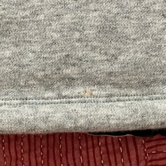 Dylan xl Heather Gray Cropped fleece lined Sweater with Hood and side zips - Picture 8 of 16